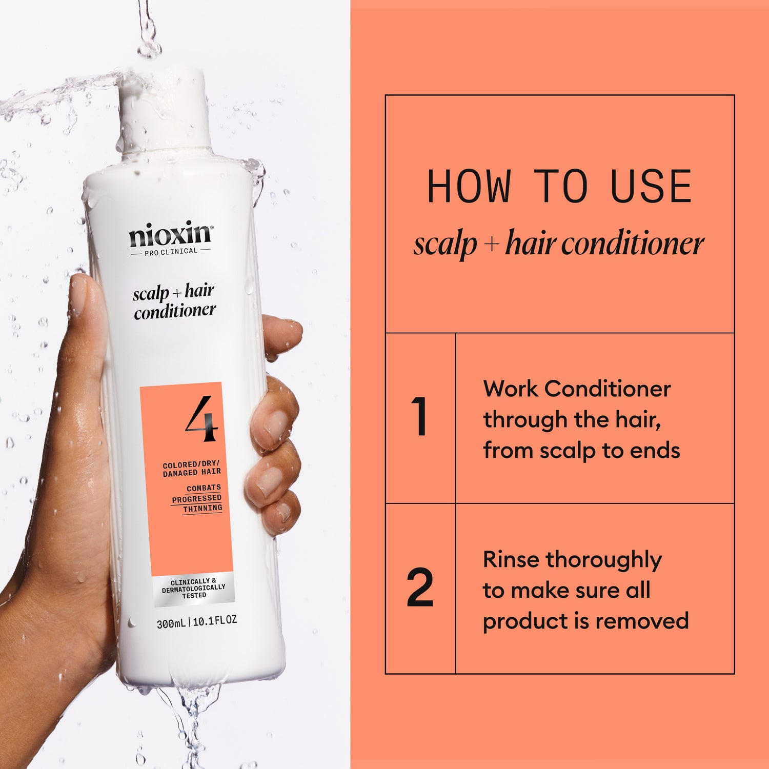 Nioxin System 4 Conditioner for Colored Thinning Hair 300 ml -Hoitoaine selvästi ohentuneille, värjätyille hiuksille