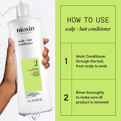 Nioxin System 2 Conditioner for Thinning Hair 1000 ml - Hoitoaine selvästi ohentuneille hiuksille