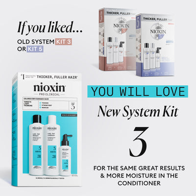 Nioxin System 3 Trial Kit for Colored Thinning Hair 150 ml + 150 ml + 50 ml - Ohentuneille, värjätyille hiuksille