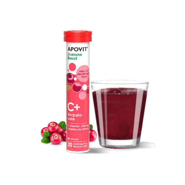 Apovit Immune Boost C-vitamiini ja karpalouuteporetabletti 20 tabl