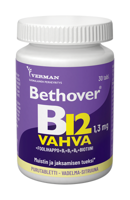 Bethover B12 vahva Vadelma-sitruuna 30 tbl