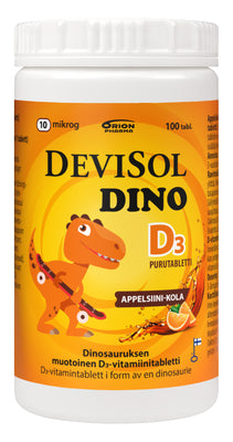 DeviSol Dino appelsiini-kola 10 mikrog 100 tabl.