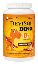 DeviSol Dino appelsiini-kola 10 mikrog 200 tabl.