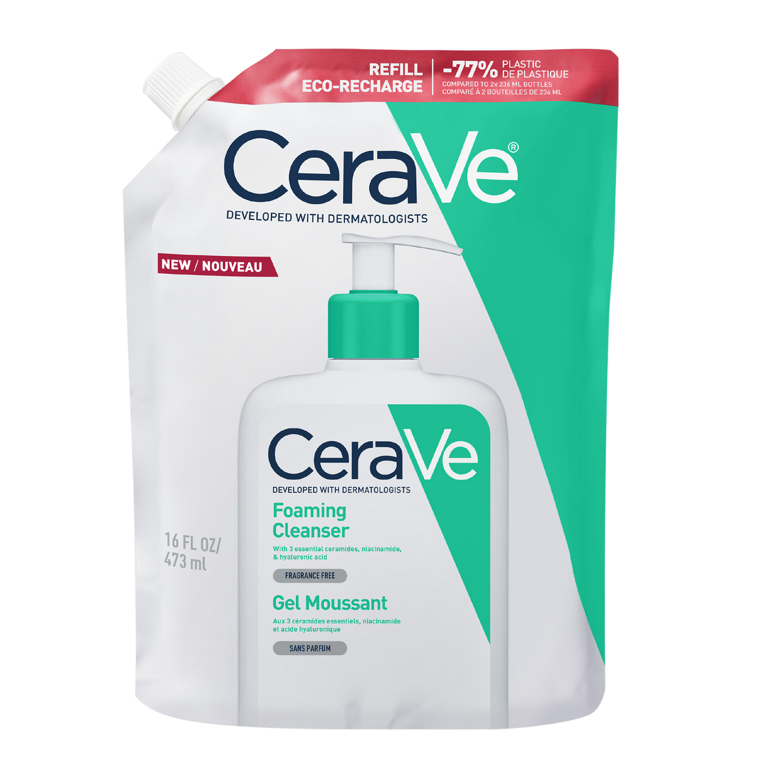 Cerave Foaming Cleanser-täyttöpakkaus 473 ml