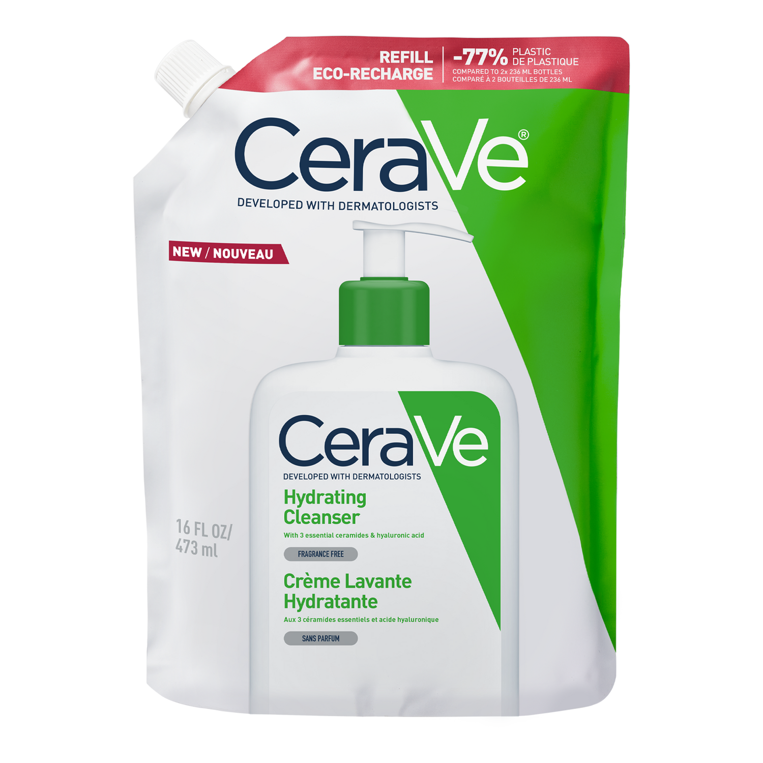 Cerave Hydrating Cleanser-täyttöpakkaus 473ml