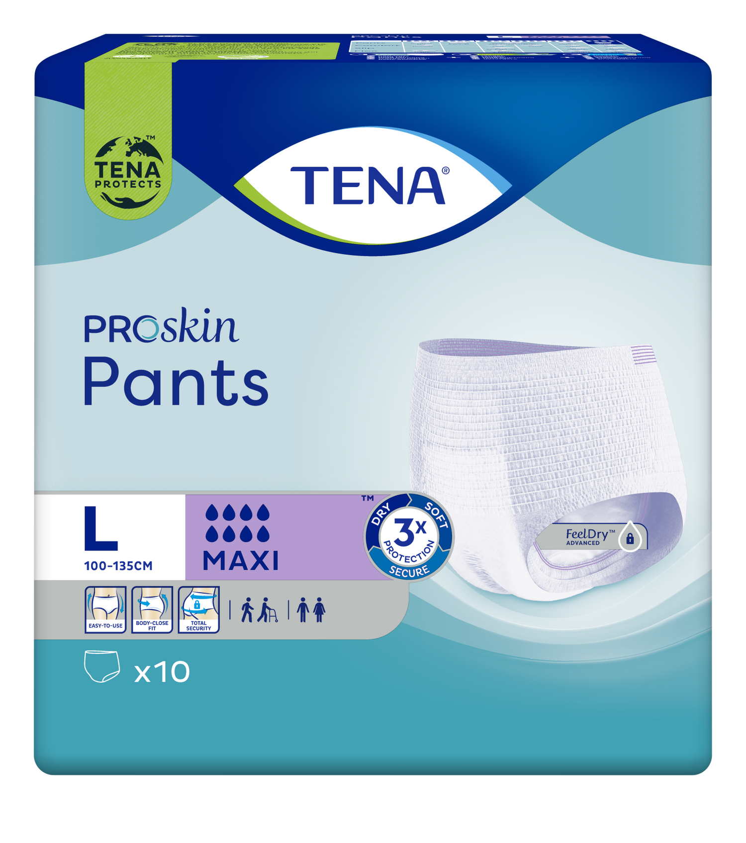 TENA ProSkin Pants Maxi L 10 kpl