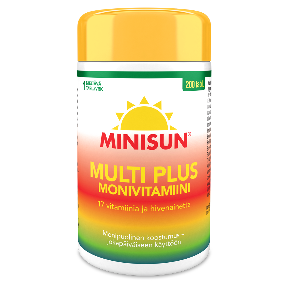 MINISUN MONIVITAMIINI MULTI PLUS 200 tabl