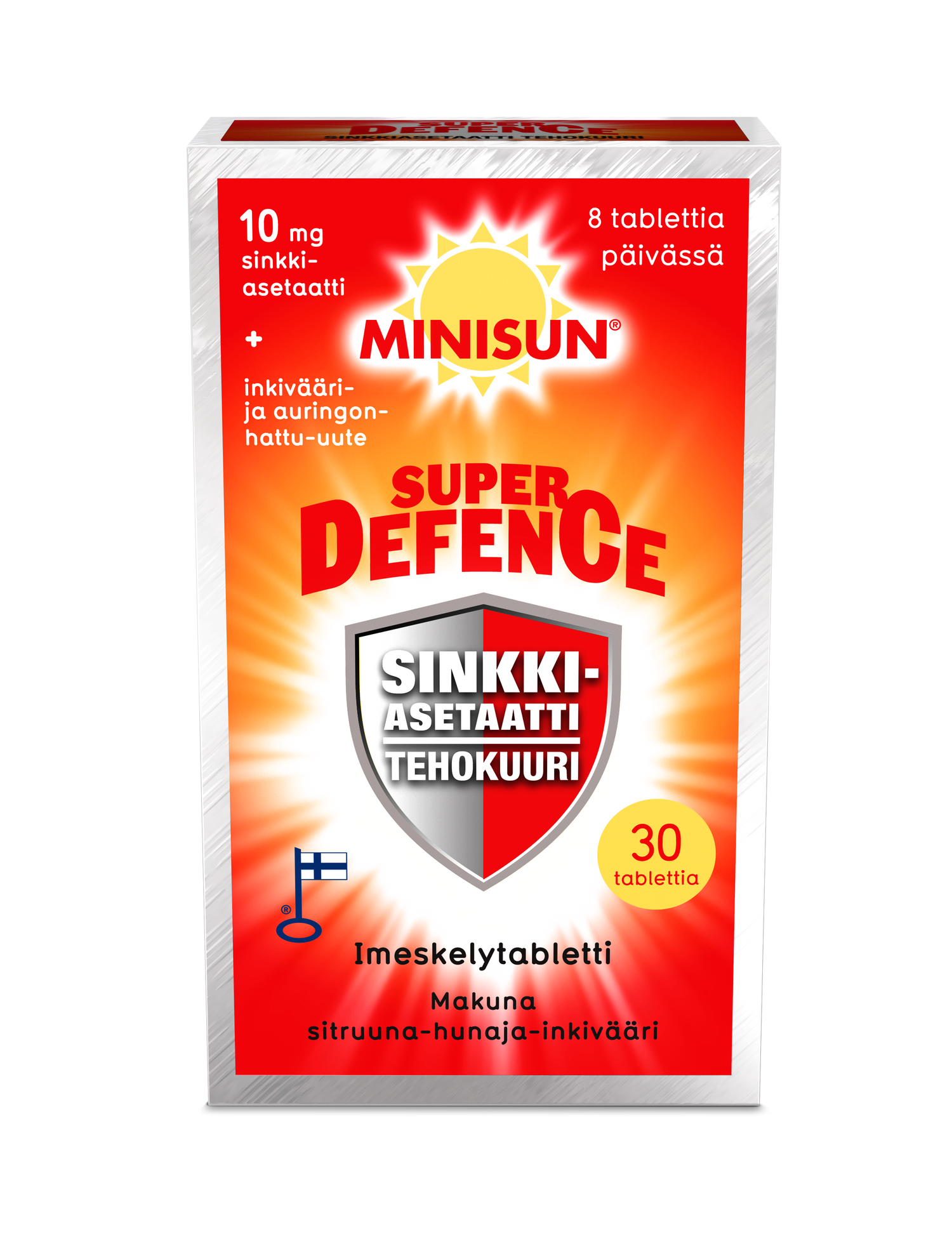 MINISUN SUPER DEFENCE SINKKIASETAATTI SITRUUNA-HUNAJA-INKIVÄÄRI 30 TABL