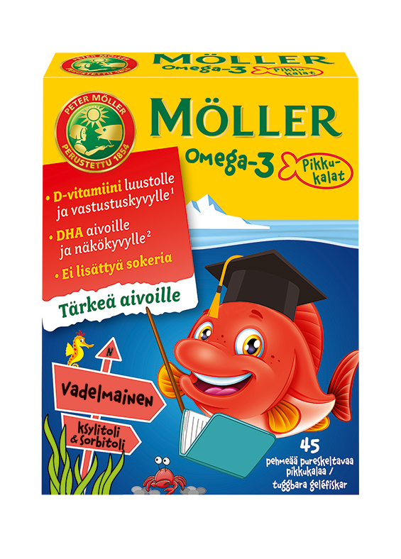 MÖLLER OMEGA-3 PIKKUKALAT vadelmainen 45 tabl