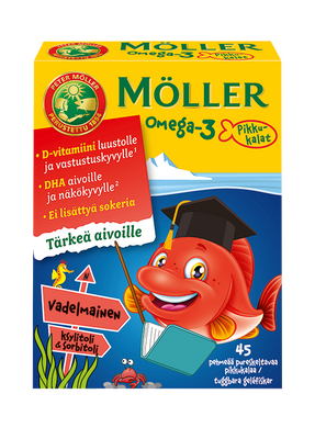 MÖLLER OMEGA-3 PIKKUKALAT vadelmainen 45 tabl