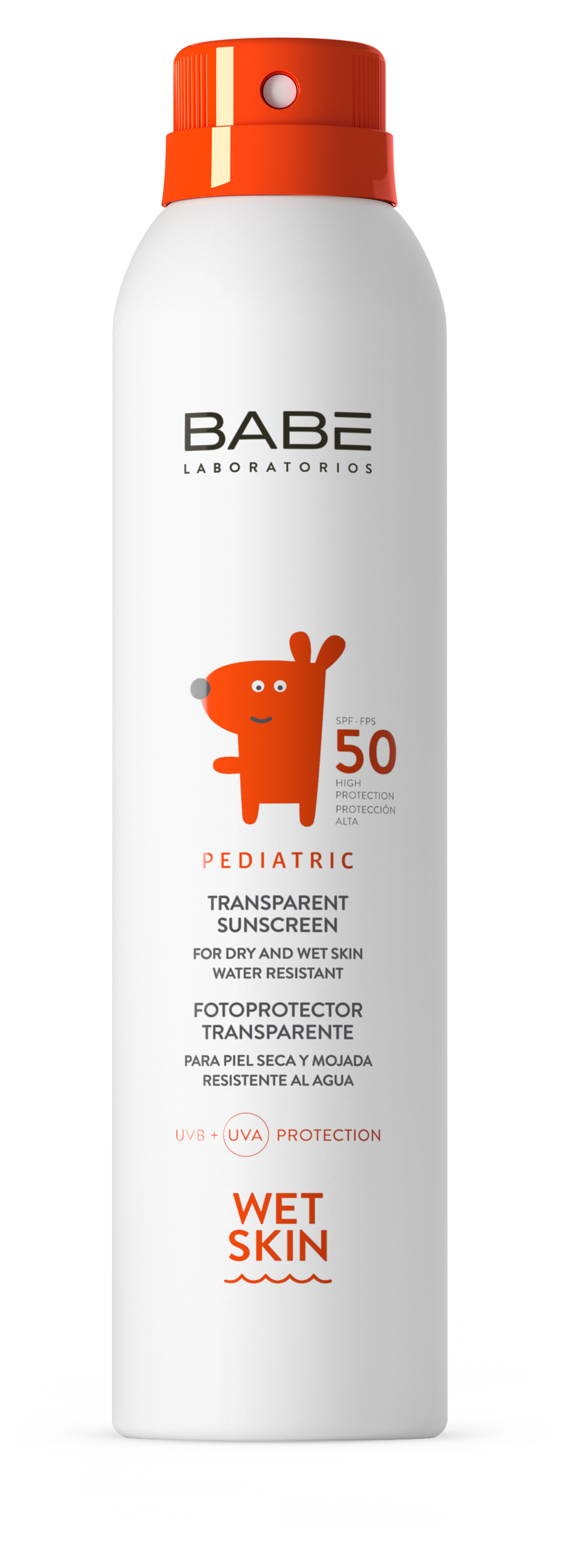 BABE Pediatric Transparent Sunscreen Wet Skin SPF50