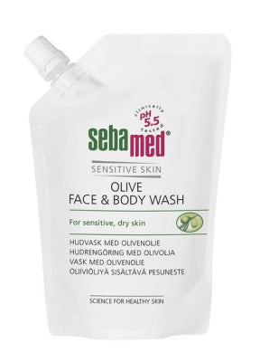 SEBAMED OLIVE FACE&BODY WASH -pesuneste 400 ML täyttöpussi