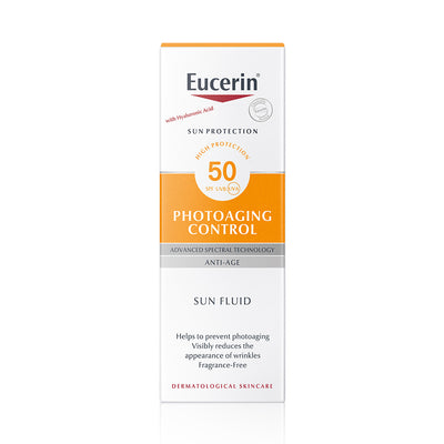 Eucerin Photoaging Sun Fluid SPF50+ aurinkovoide ikääntyvälle iholle 50 ml