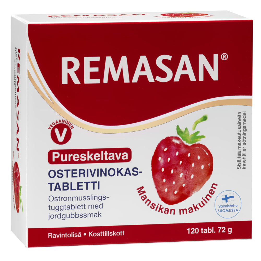 Remasan Pureskeltava mansikanmaku 120 tabl