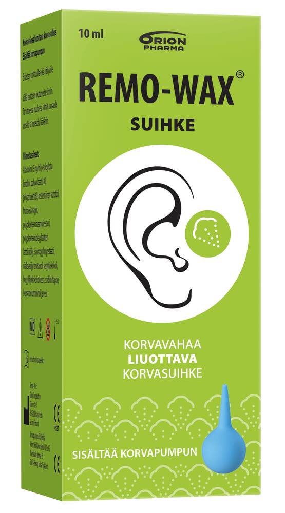 REMO-WAX EAR SPRAY + PUMP -korvasuihke ja pumppu 10 ml