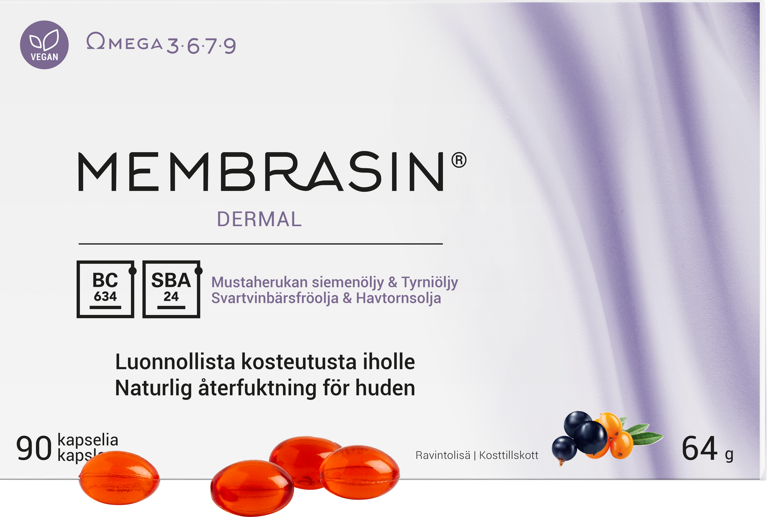 Membrasin dermal skin hydration 90 kaps + Membrasin dermal skin ampullit Kaupan päälle!