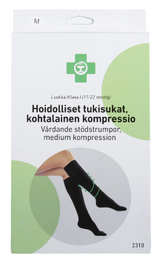 Apteekki Hoidolliset tukisukat, kohtalainen kompressio (musta) - eri kokoja