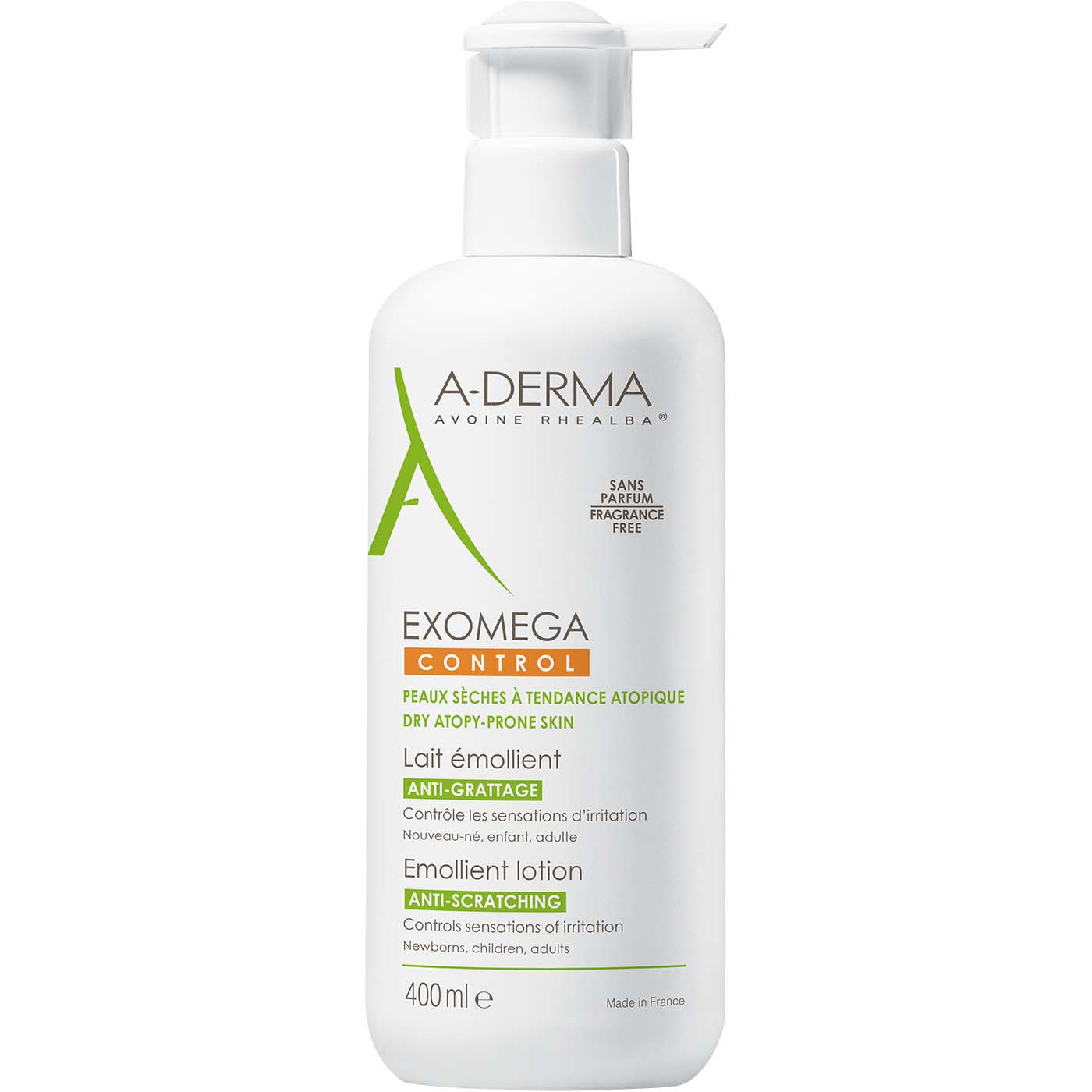 A-DERMA Exomega Control lotion -kevyt emulsiovoide 400 ml