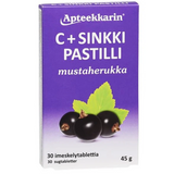 Apteekkarin C + Sinkki pastilli mustaherukka