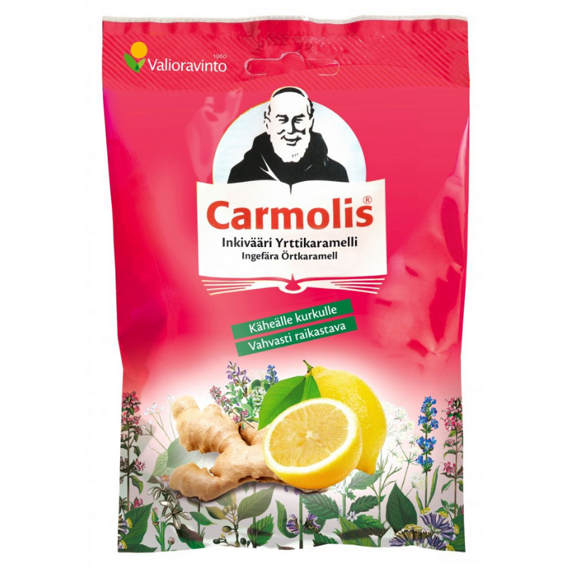 Carmolis Inkivääri Yrttikaramelli