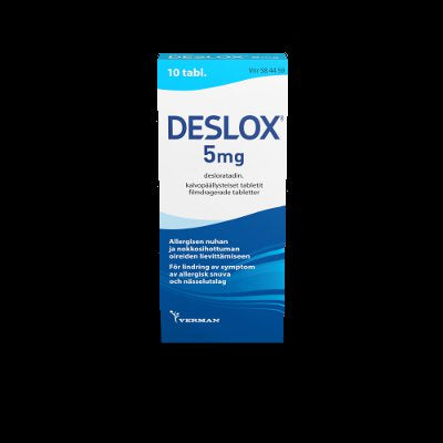 Deslox 5 mg allergialääke -Eri pakkauskokoja