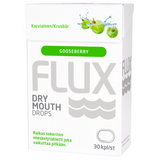 Flux Dry Drops Karviainen -imeskelytabletti kuivan suun hoitoon