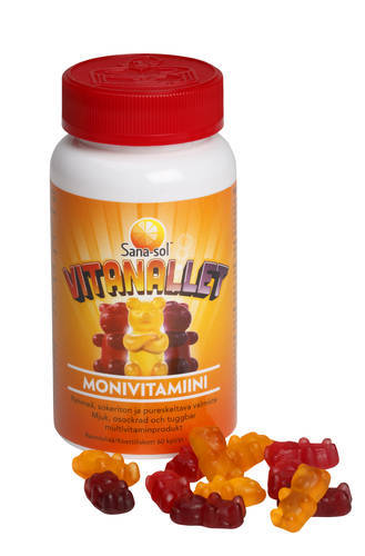 Sana-sol Vitanallet monivitamiini 60 purutablettia