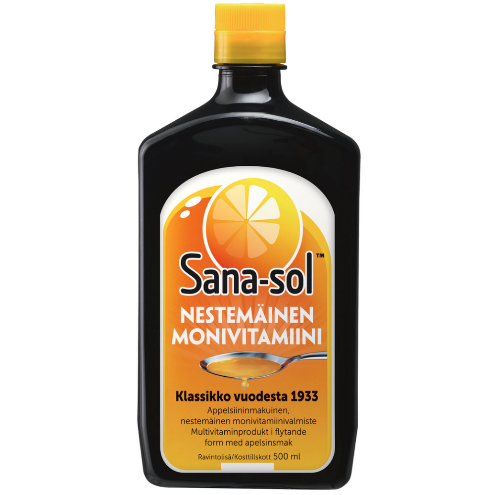 Sana-sol Nestemäinen monivitamiini - appelsiininmakuinen