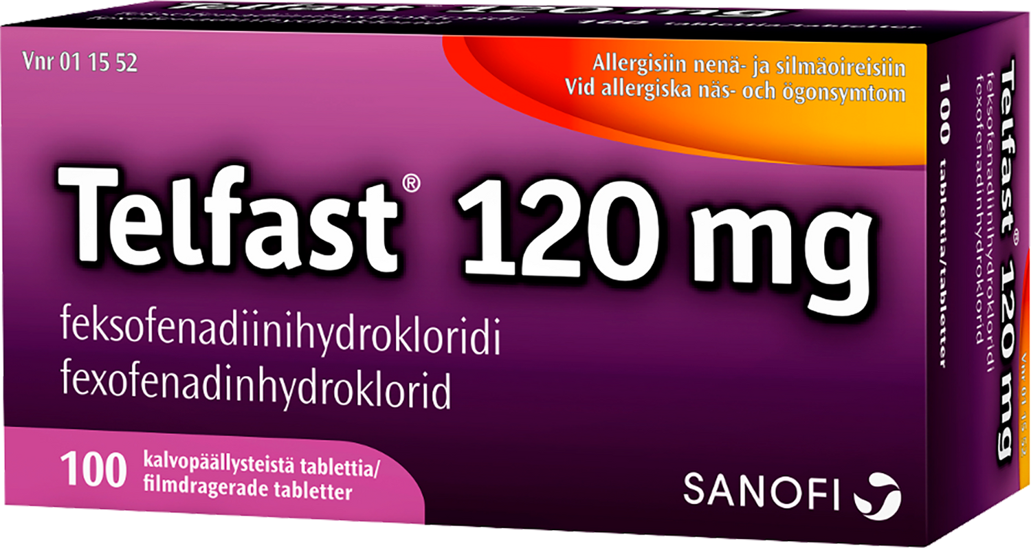 Telfast 120 mg tabletti -eri kokoja