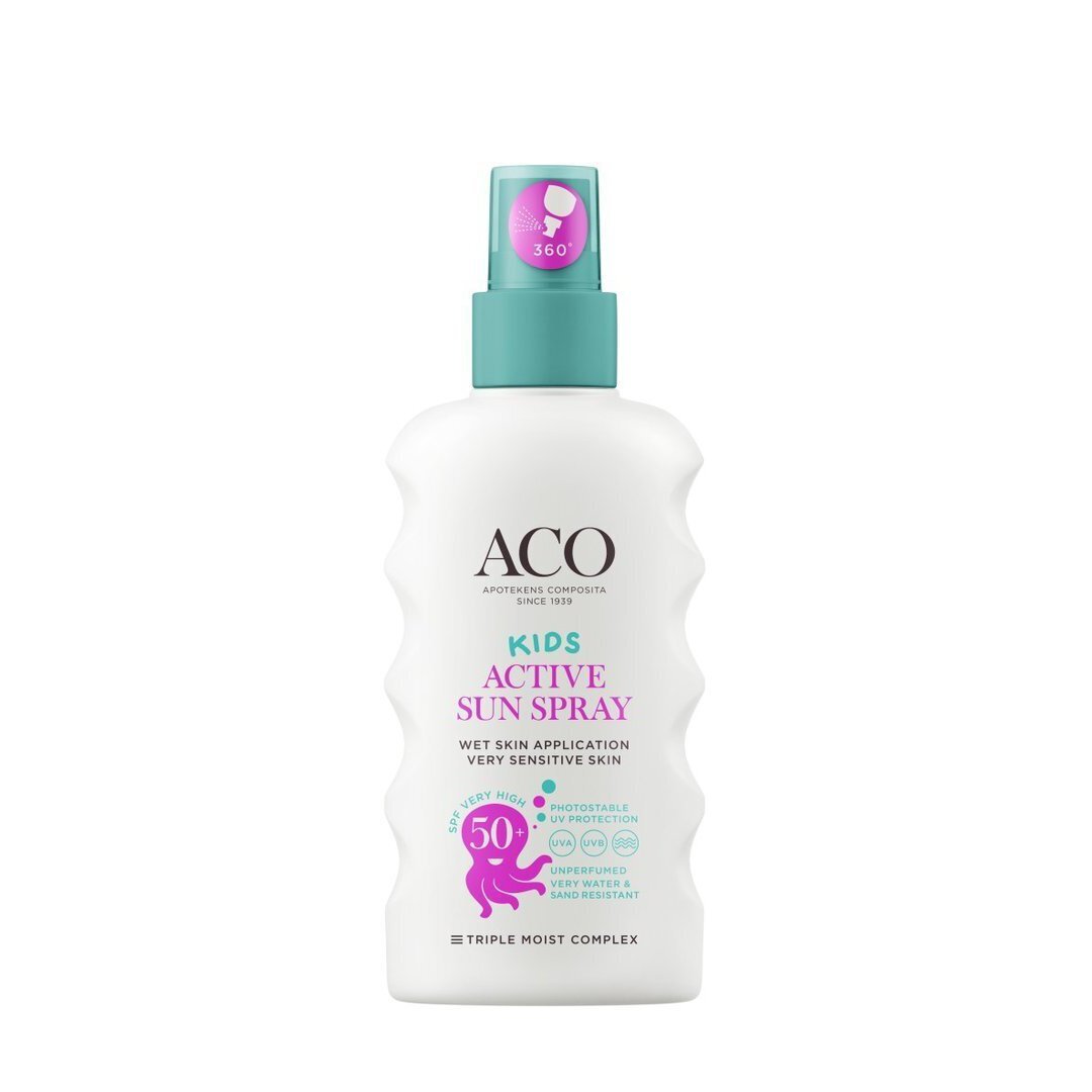 ACO Sun Kids Active Sun Spray SPF50+ -aurinkosuojaspray lapsille