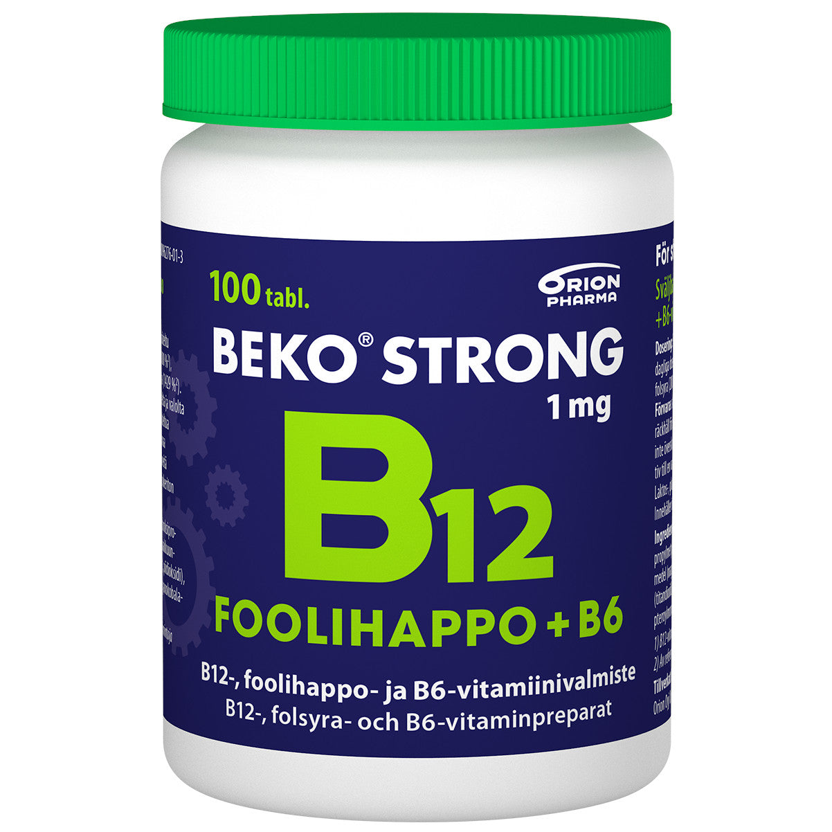 Beko Strong B12+foolihappo+B6 nieltävä tabletti - eri kokoja