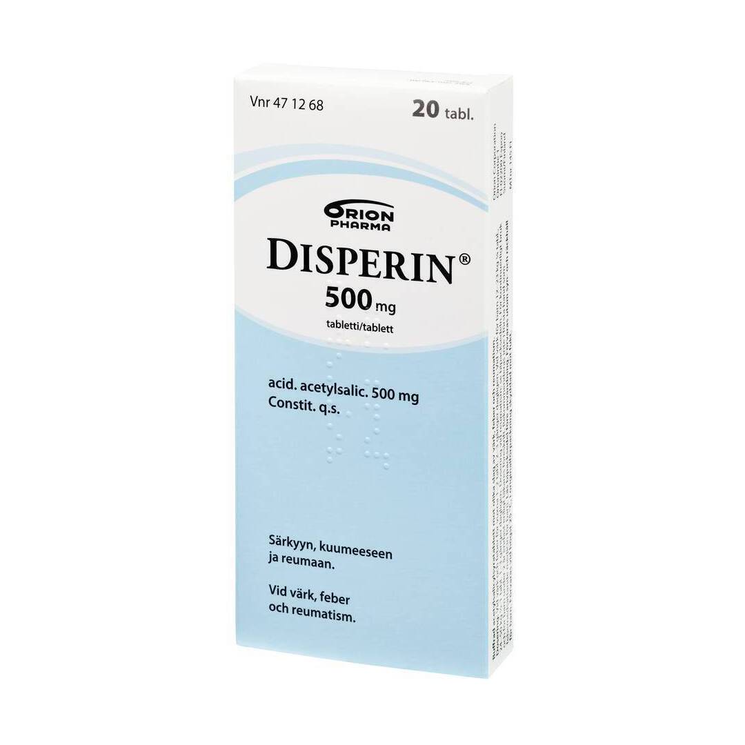 Disperin 500 mg tabletti -eri kokoja