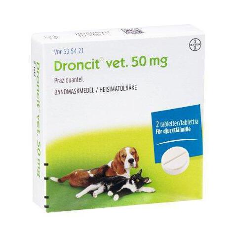 Droncit Vet 50 mg -eri kokoja