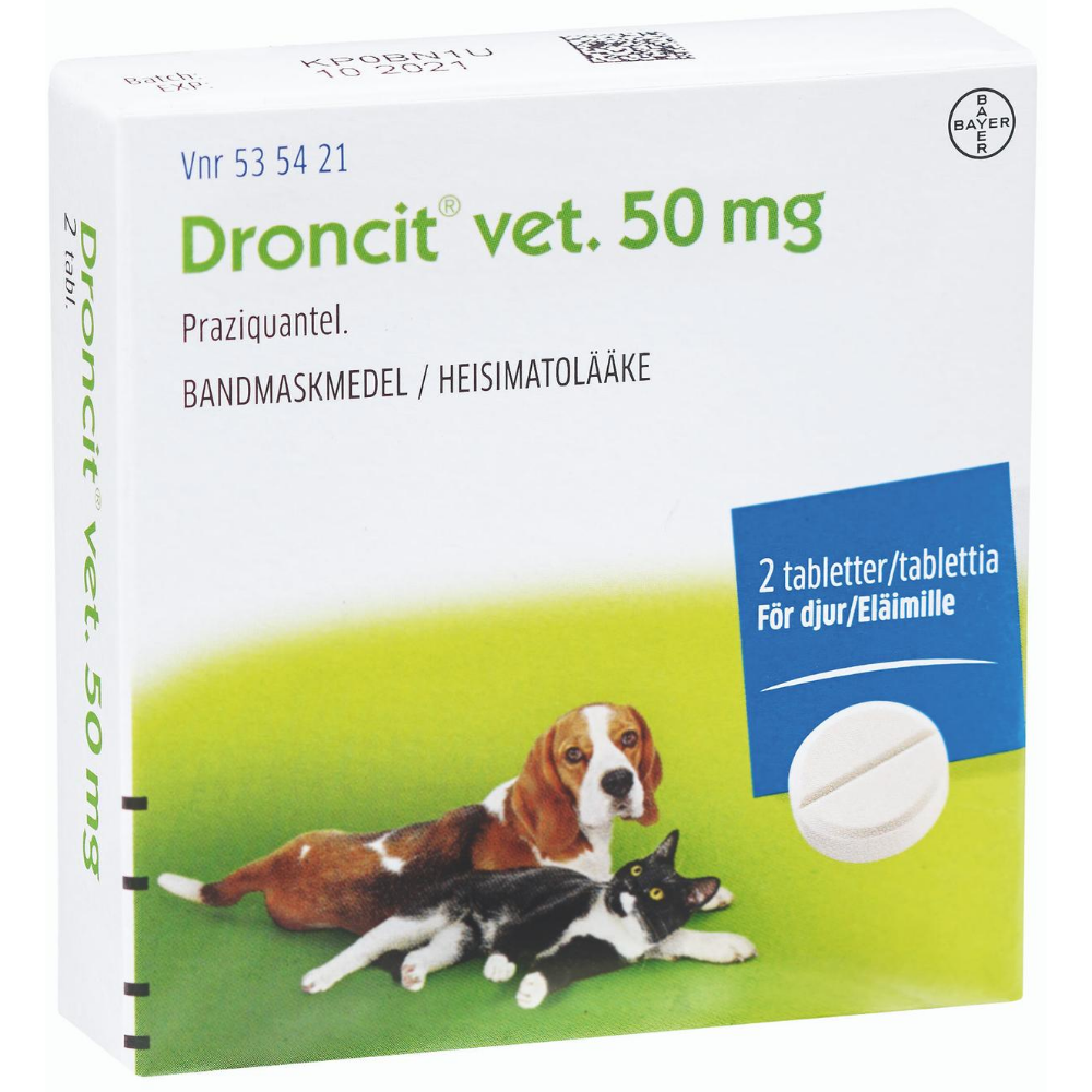 Droncit Vet 50 mg -eri kokoja