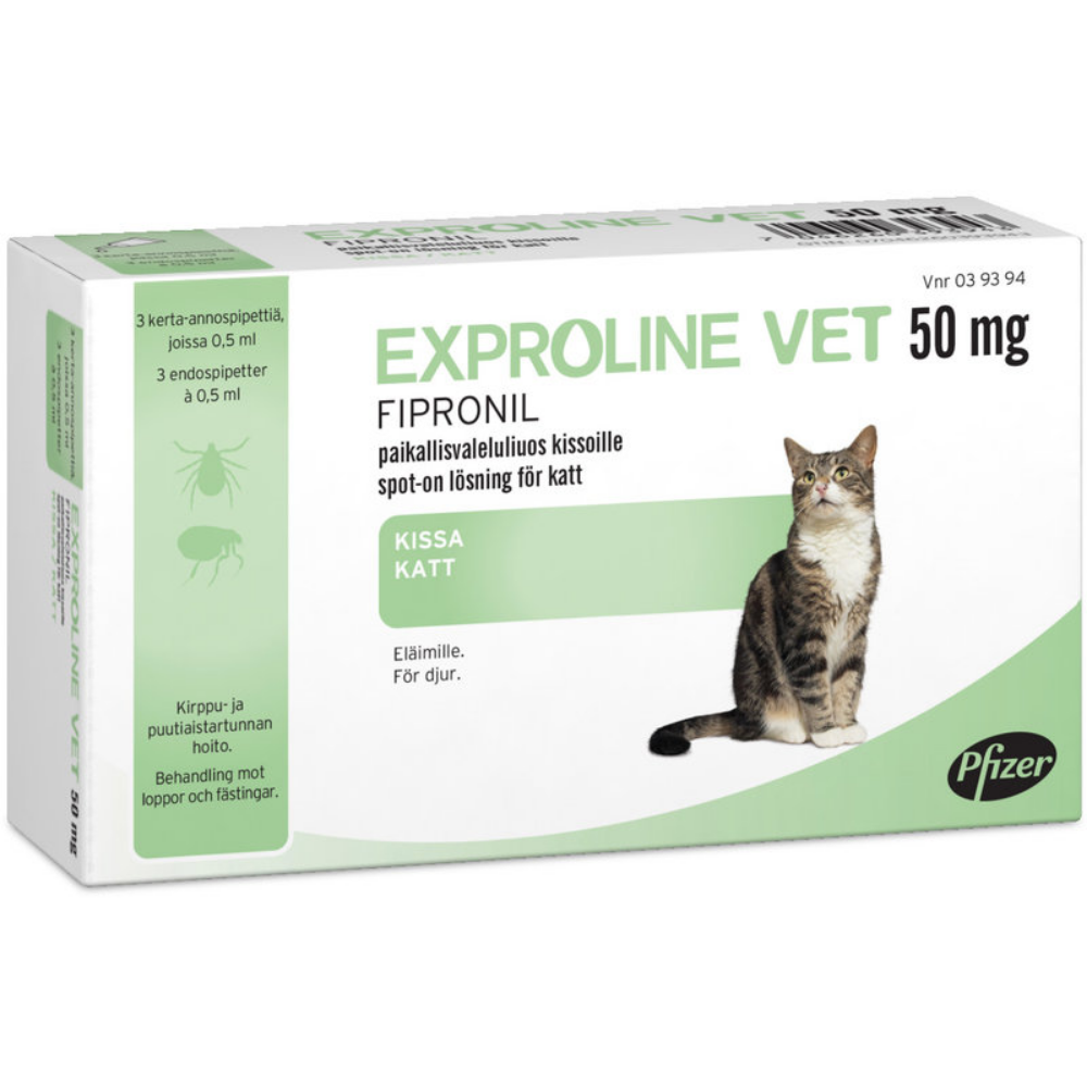 Exproline vet 50 mg -paikallisvaleluliuos kissoille