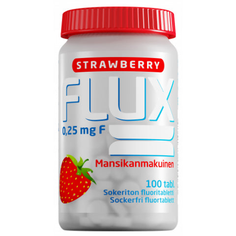 Flux Strawberry fluoritabletti -mansikanmakuinen imeskelytabletti