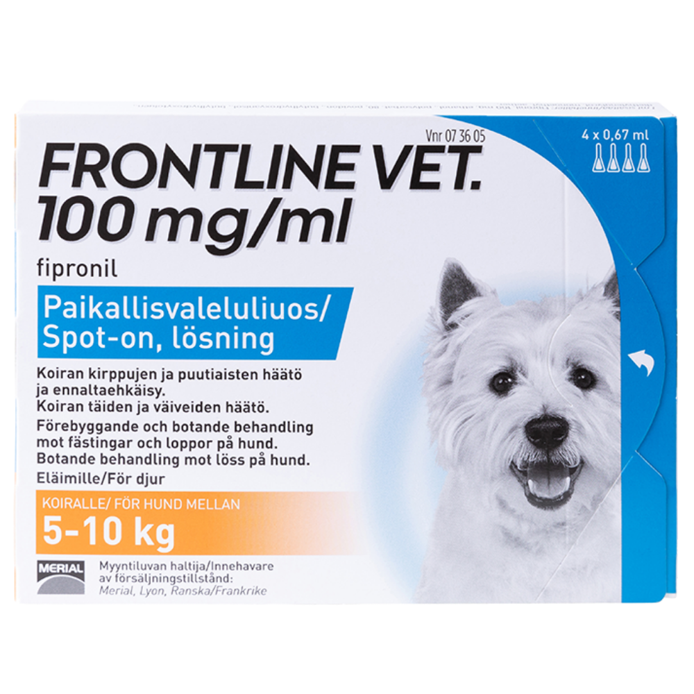 Frontline Vet 100 mg/ml -paikallisvaleluliuos kissalle/koirille