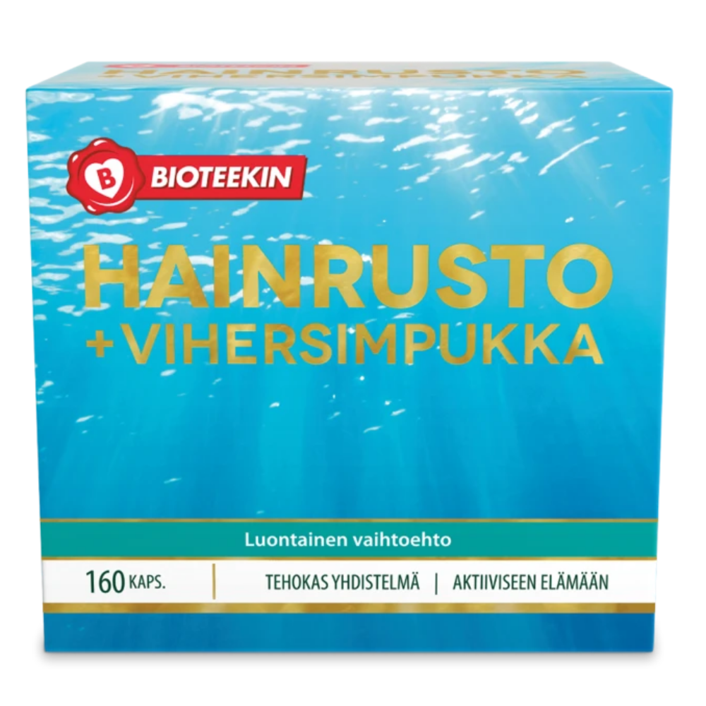 Bioteekin Hainrusto+Vihersimpukka kapselit -eri kokoja