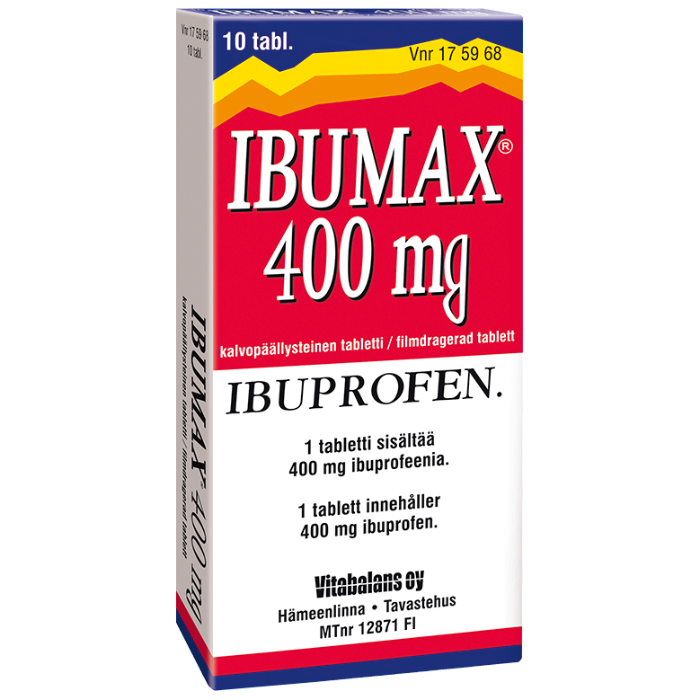 Ibumax 400 mg tabletti - eri kokoja