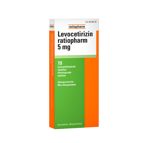 LEVOCETIRIZIN RATIOPHARM 5 mg eri kokoja