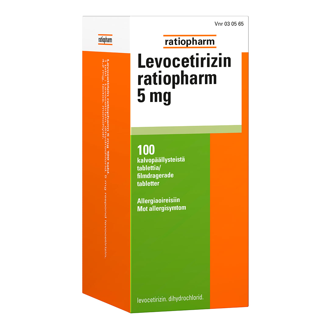 LEVOCETIRIZIN RATIOPHARM 5 mg eri kokoja