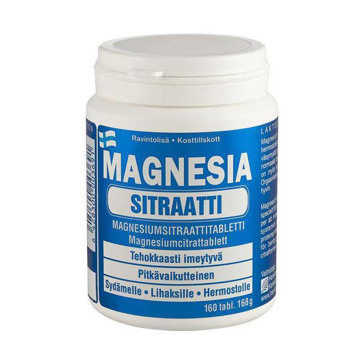 MAGNESIA SITRAATTI 160 tabl