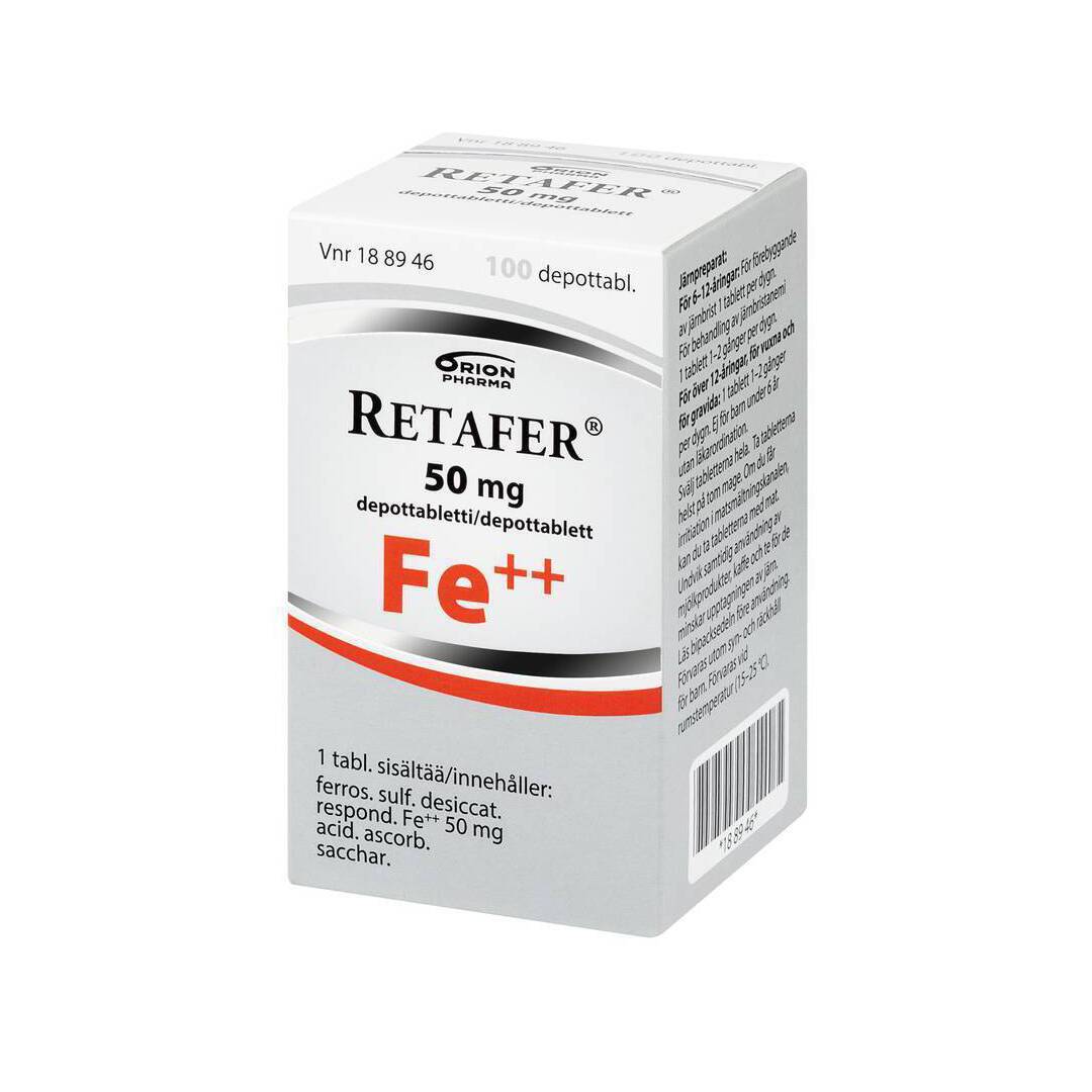 RETAFER 50 mg rautalääke 100 depottablettia