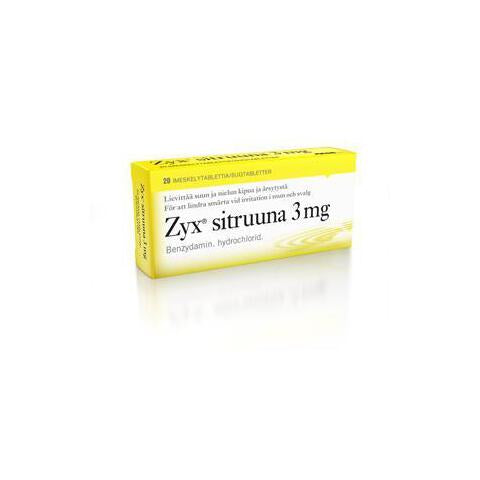 Zyx sitruuna 3 mg imeskelytabletti